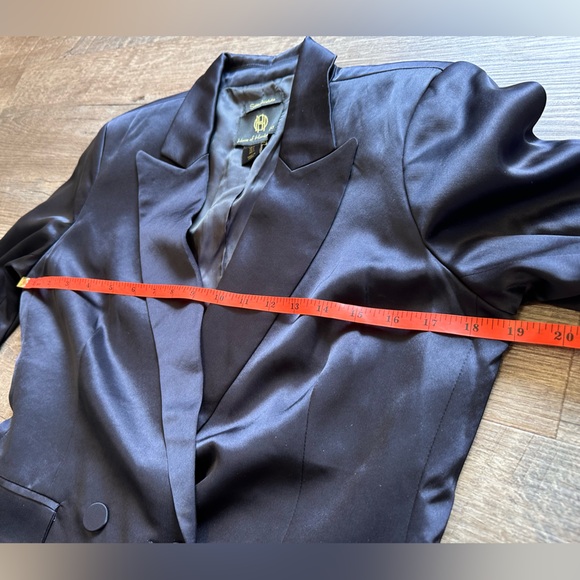 House of Harlow 1960 Oversized Navy Satin/Silk Effect Blazer - Size Small - Picture 8 of 16